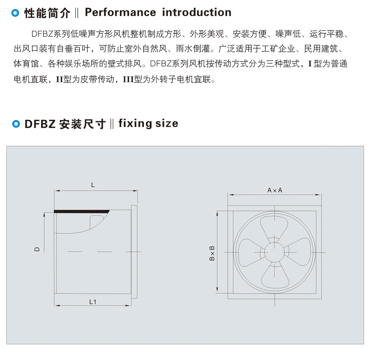 DFBZ系列低噪聲方形風(fēng)機